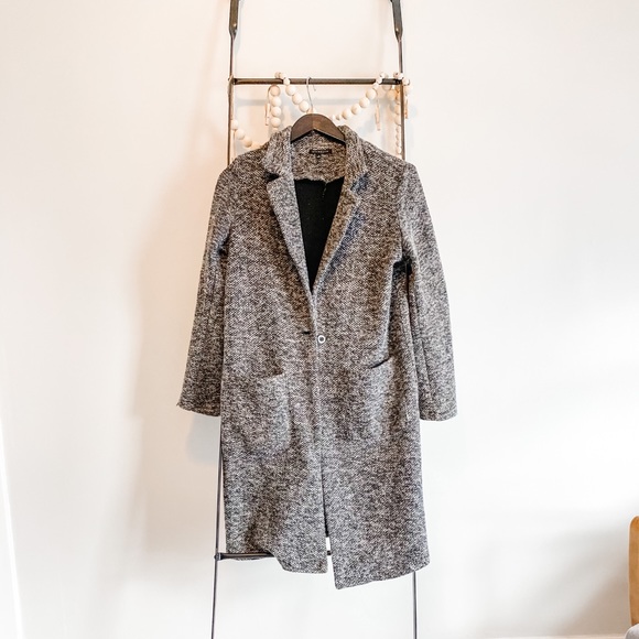 Straccota Jackets & Blazers - Black and Gray Peacoat